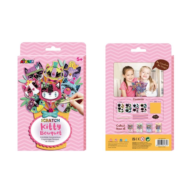 AVENIR Skrāpējamo attēlu komplekts: Kitty pušķis